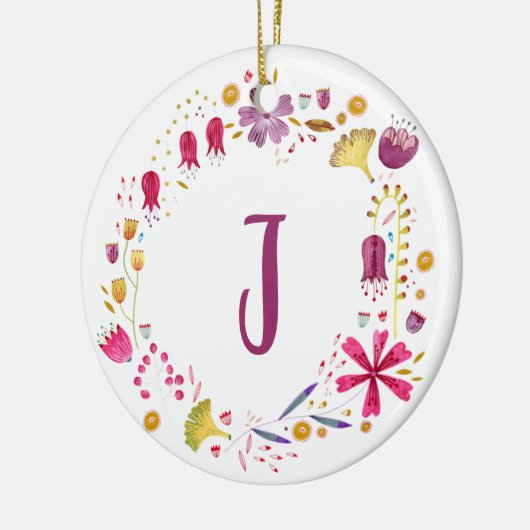 Monogramm Floral Keramik Ornament (Links)
