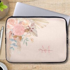 Monogramm Floral Laptopschutzhülle