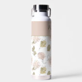 Monogramm Floral mit Personalisiertem Namen Trinkflasche (Vorne)