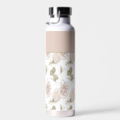 Monogramm Floral mit Personalisiertem Namen Trinkflasche (Rechts)