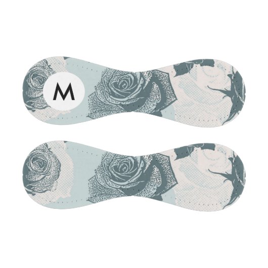 Monogramm Floral mit Rose Baseball (Paneele)