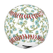 Monogramm Floral Muster 7 Baseball (Rückseite)