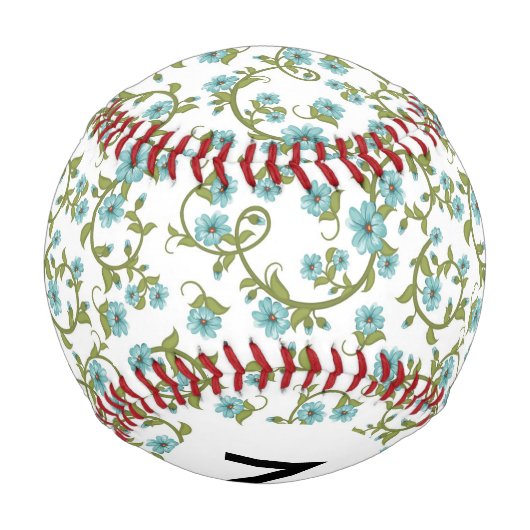 Monogramm Floral Muster 7 Baseball (Rückseite)