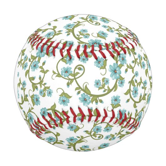 Monogramm Floral Muster 7 Baseball (Vorderseite)