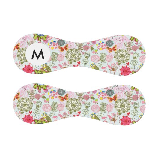 Monogramm Floral Muster im Retrostil 2 Baseball (Paneele)