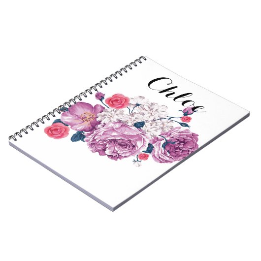 Monogramm floral notizblock (Linke Seite)