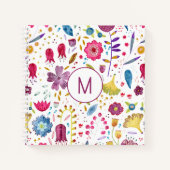 Monogramm Floral Notizblock (Vorderseite)