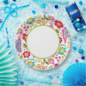 Monogramm Floral Pappteller (Party)