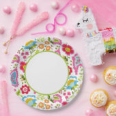 Monogramm Floral Pappteller (Party)