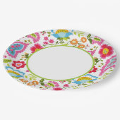 Monogramm Floral Pappteller (Schrägansicht)