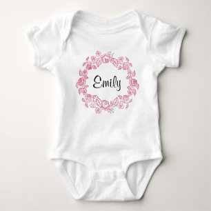 Monogramm Floral Personalisiert Baby Strampler