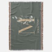 Monogramm Floral Personalisiert Decke (Vorderseite Vertikal)