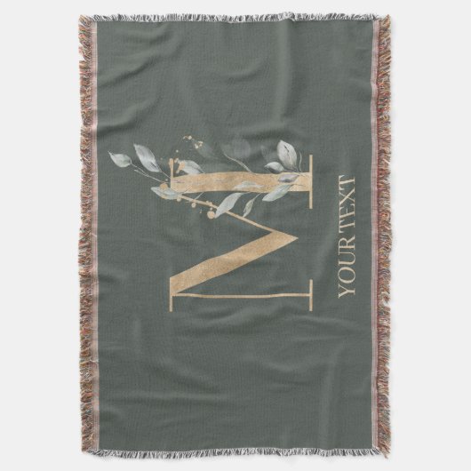 Monogramm Floral Personalisiert Decke (Vorderseite Vertikal)