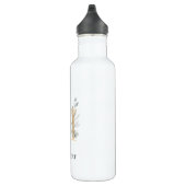 Monogramm Floral Personalisiert Edelstahlflasche (Rechts)