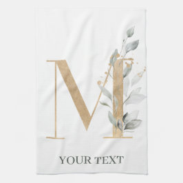 Monogramm Floral Personalisiert Geschirrtuch