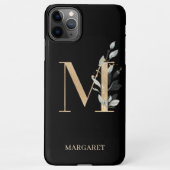 Monogramm Floral Personalisiert iPhone Hülle (Rückseite)