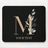 Monogramm Floral Personalisiert Mousepad (Vorne)