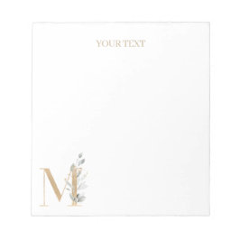 Monogramm Floral Personalisiert Notizblock