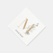 Monogramm Floral Personalisiert Serviette (Ecke)