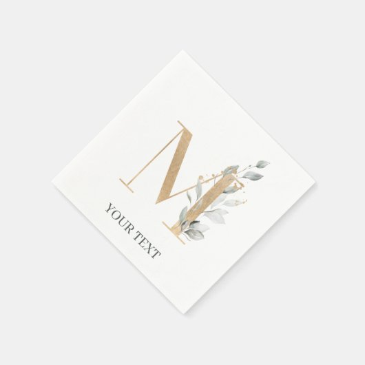 Monogramm Floral Personalisiert Serviette (Ecke)