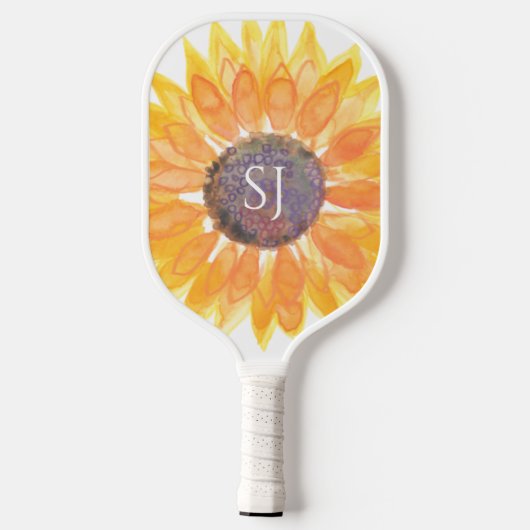 Monogramm Floral Pickleball Schläger (Rückseite)