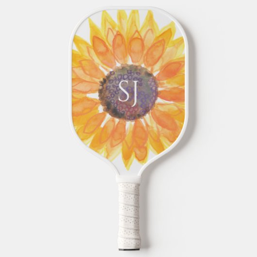 Monogramm Floral Pickleball Schläger (Vorderseite)