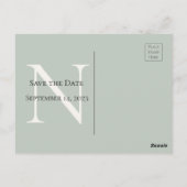 Monogramm Floral Pink Save the Date Postkarte (Rückseite)