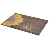 Monogramm Floral Rustikal Schneidebrett (Ecke)