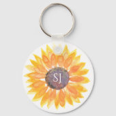 Monogramm Floral Schlüsselanhänger (Rückseite)