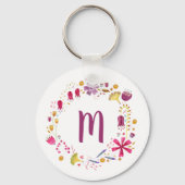Monogramm Floral Schlüsselanhänger (Rückseite)