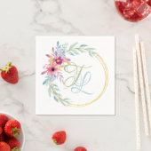 Monogramm Floral Serviette (Beispiel)