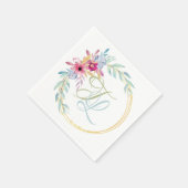 Monogramm Floral Serviette (Ecke)