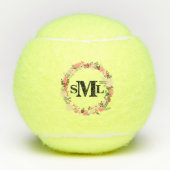 Monogramm Floral Tennisbälle (Vorderseite)