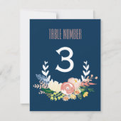 Monogramm Floral| Tischnummer (Vorderseite)