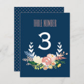 Monogramm Floral| Tischnummer (Vorne/Hinten)
