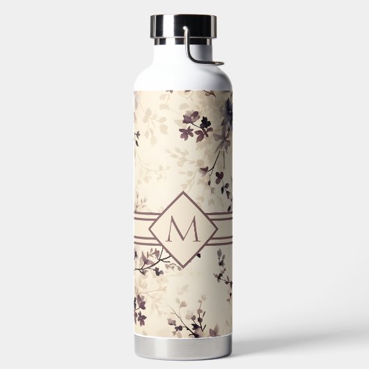 Monogramm Floral Trinkflasche (links)