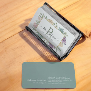 Monogramm Floral Visitenkarte