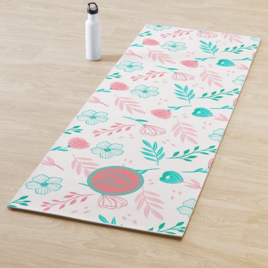 Monogramm Floral Yogamatte (Beispiel)