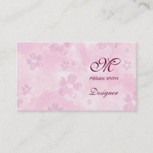 Monogramm Florales Grunge Geschäftskarte Visitenkarte