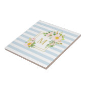 Monogramm florales Shabby Chic Pastellfarben Fliese (Seite)