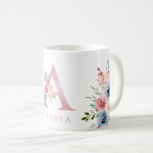 Monogramm Florbrief A Kaffeemaschine Kaffeetasse (VorderseiteRechts)