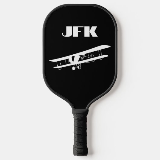 Monogramm Flugzeug, Luftfahrt, minimalistisch Pickleball Schläger (Vorderseite)