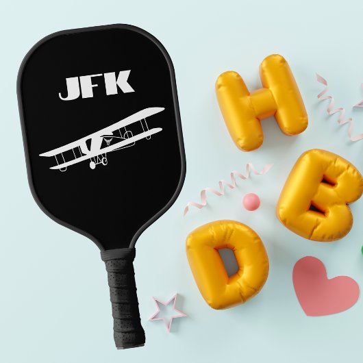 Monogramm Flugzeug, Luftfahrt, minimalistisch Pickleball Schläger