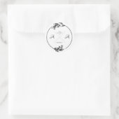 Monogramm, Foliage, Hochzeit, Verlobung Runder Aufkleber (Tasche)