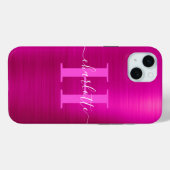 Monogramm-Folie mit heiß rosa Signatur Case-Mate iPhone Hülle (Rückseite (Horizontal))