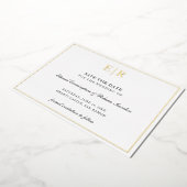 Monogramm formales Foto Hochzeit speichern das Dat Folieneinladung (Gedreht)