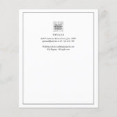 Monogramm formales Hochzeitsweißes All-in-1-Blatt Flyer (Hinten)