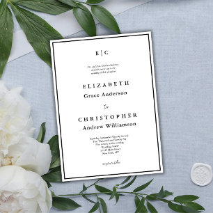 Monogramm formell traditionell minimalist Hochzeit Einladung