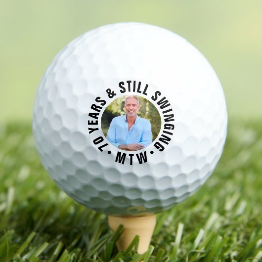 Monogramm-Foto 70. Geburtstag Golfball