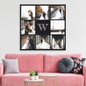 Monogramm Foto Collage Black Border Leinwanddruck (Insitu (Wohnzimmer))